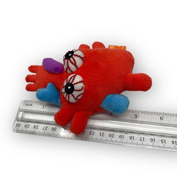 Giant Microbes Heart Stuffed Plush Bloodshot Eyes Red Version by Drew Oliver 5” - Picture 5 of 5